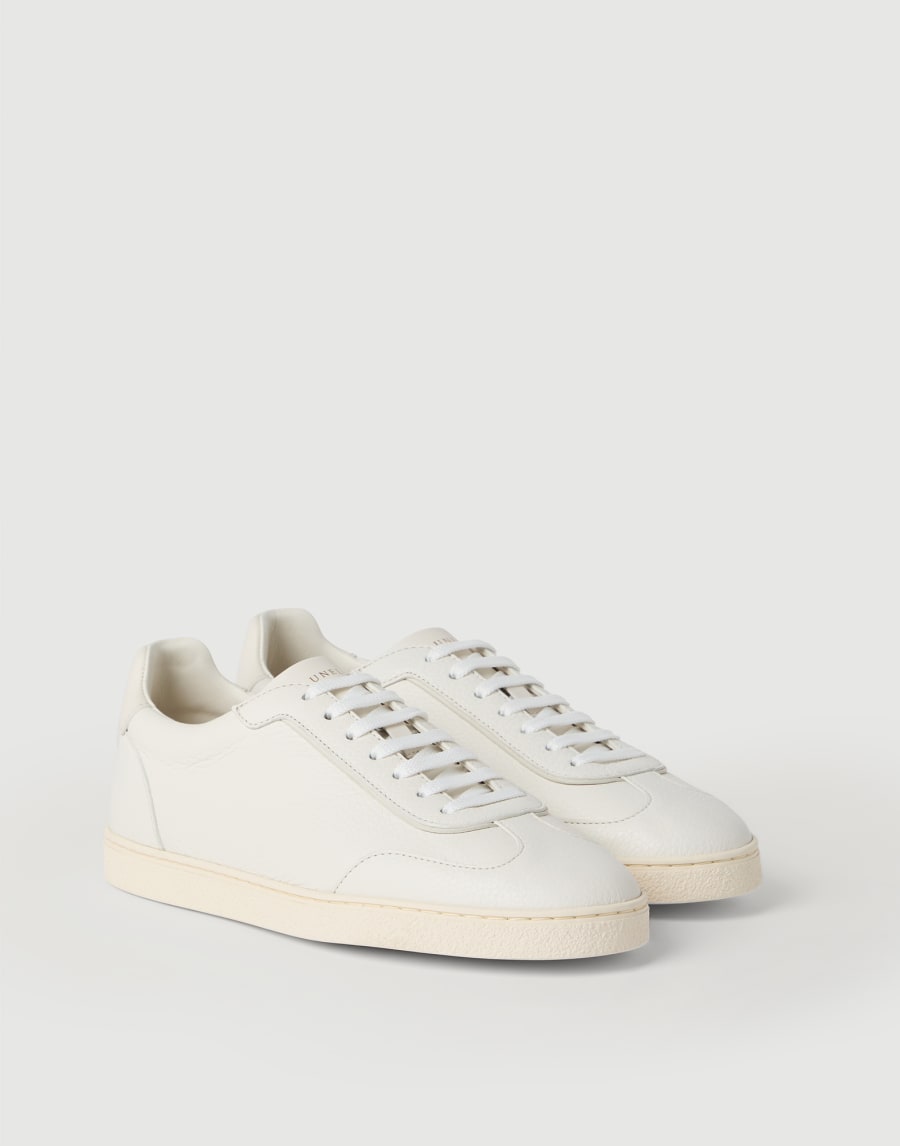 Sneakers en cuir de cerf grainé Craie Homme - Brunello Cucinelli