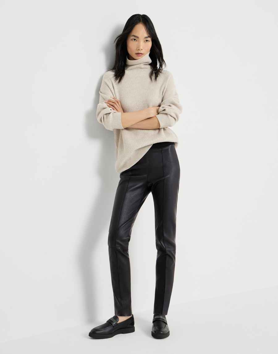 Stretch nappa leather leggings Black Woman - Brunello Cucinelli
