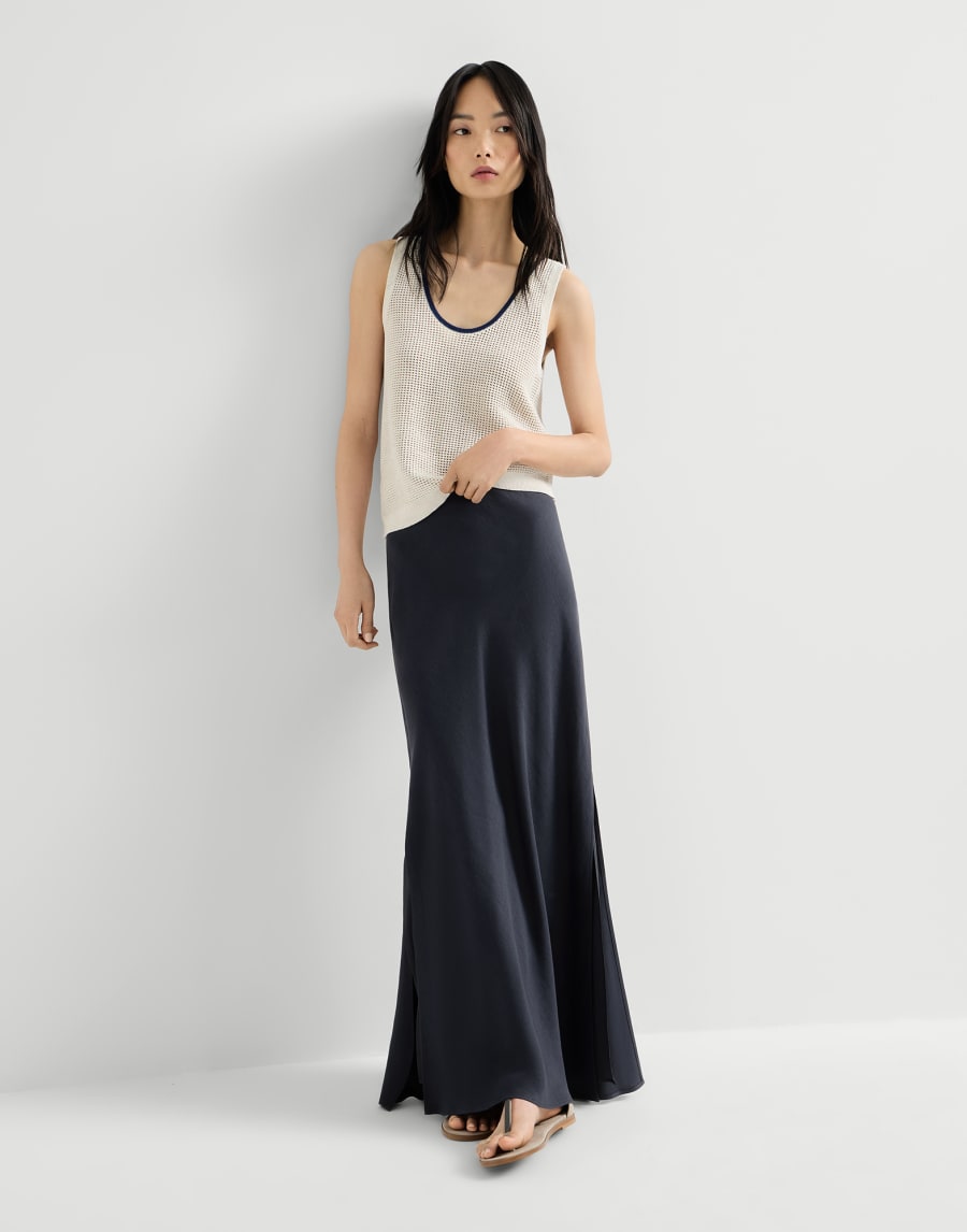 斜裁半身裙 蓝色 女款 - Brunello Cucinelli