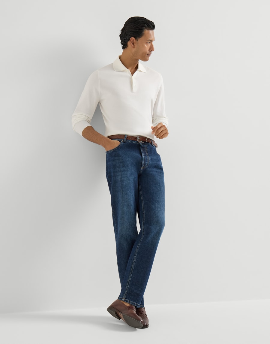 Traditional fit five-pocket trousers Denim Man - Brunello Cucinelli
