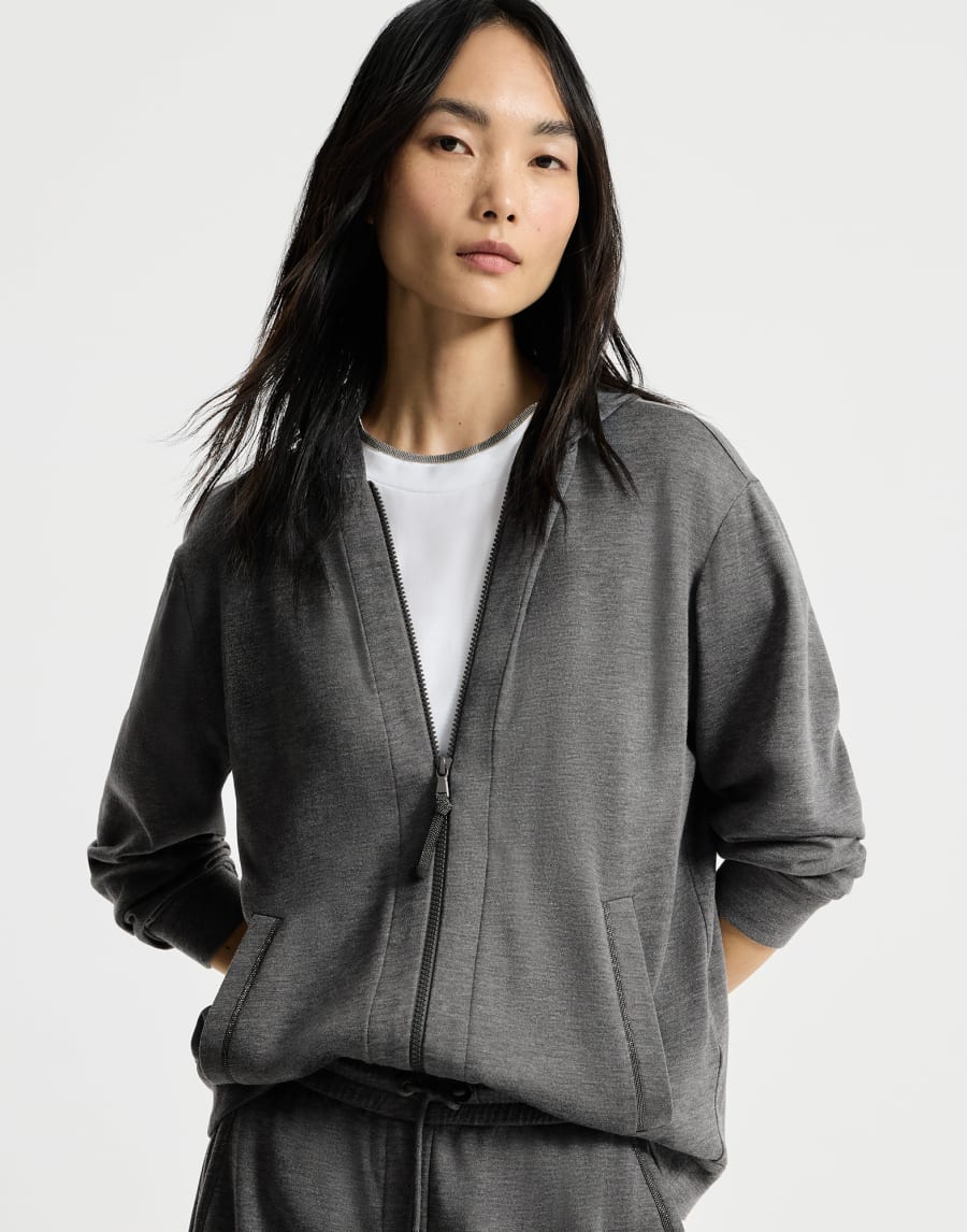 Sweatshirt with hood Dark Grey Woman - Brunello Cucinelli