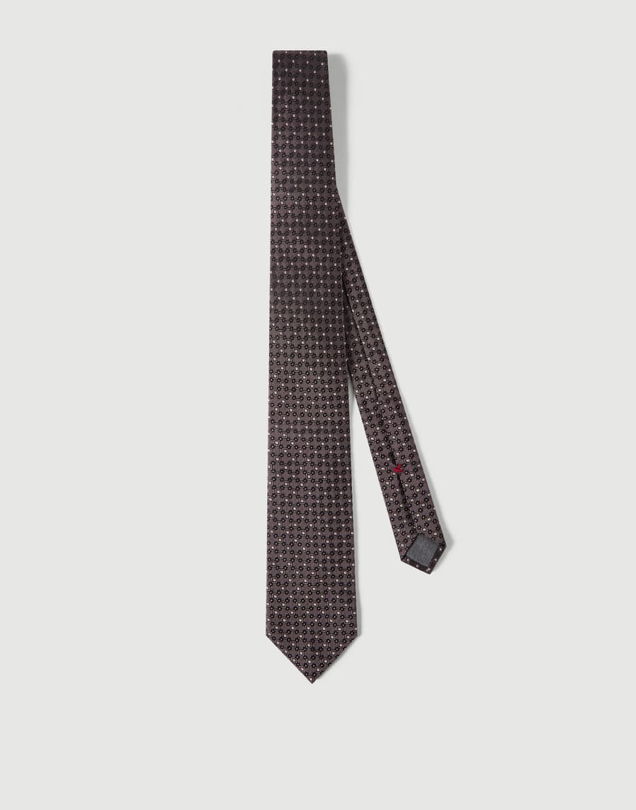 Corbata Jacquard de seda Avellana Hombre - Brunello Cucinelli
