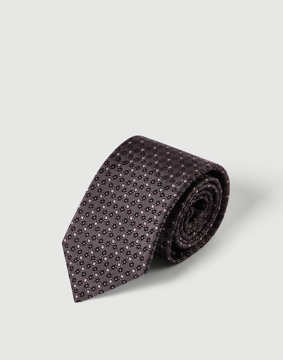 Corbata Jacquard de seda Avellana Hombre - Brunello Cucinelli