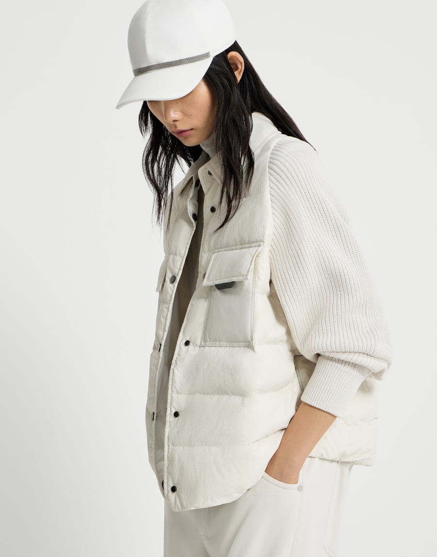 Knit down coat Ivory Woman - Brunello Cucinelli