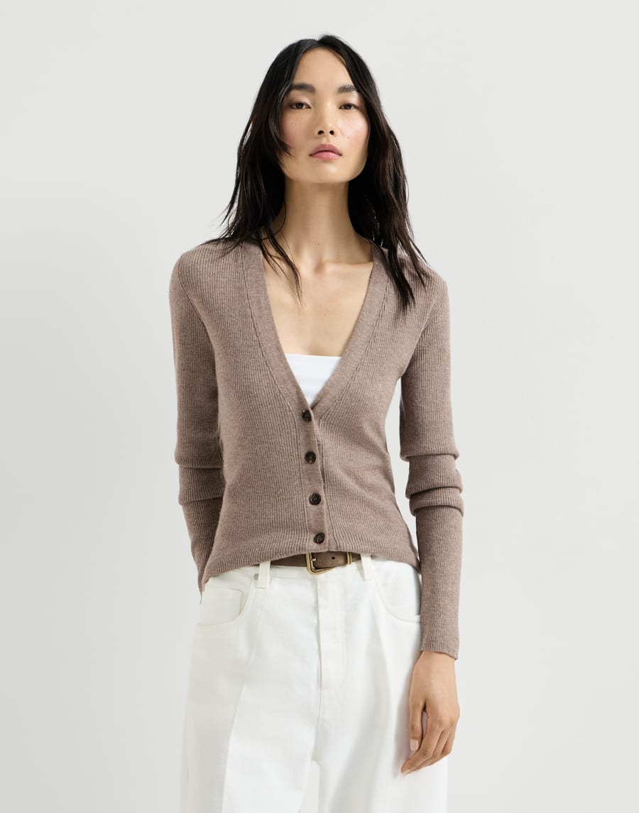 Cashmere cardigan Light Brown Woman - Brunello Cucinelli
