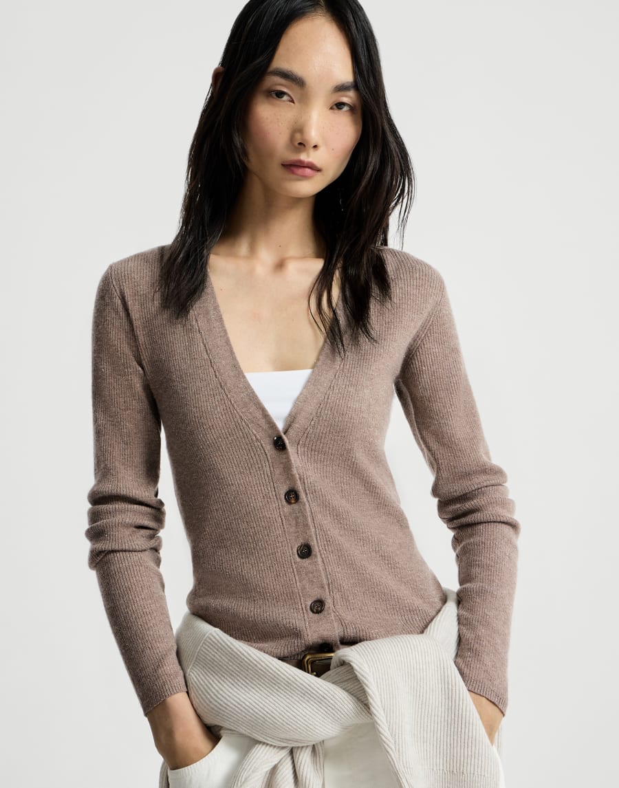 Cashmere cardigan Light Brown Woman - Brunello Cucinelli