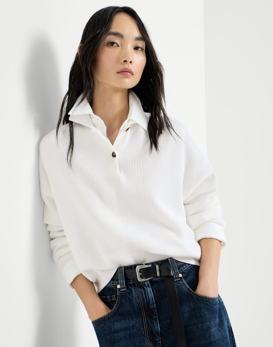 Polo shirt with monili Panama Woman - Brunello Cucinelli