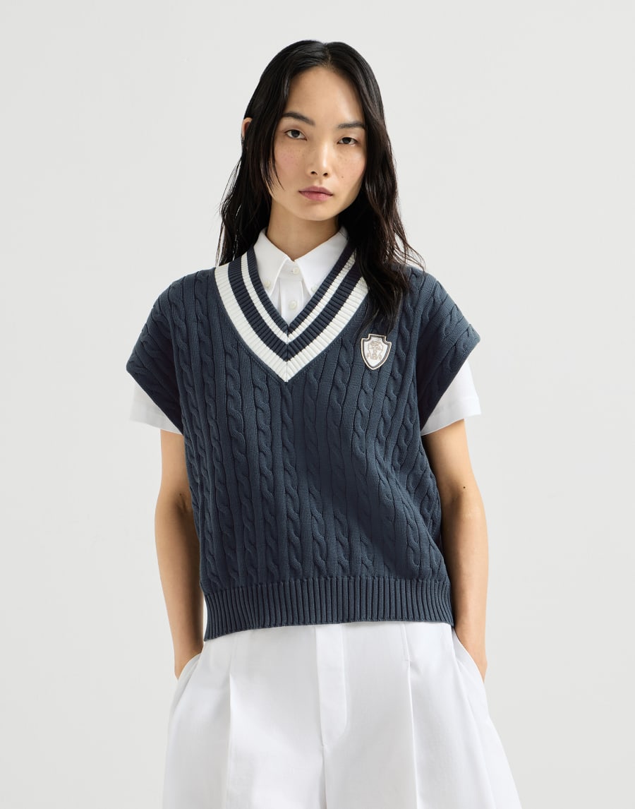 Knit T-shirt Blue Woman - Brunello Cucinelli