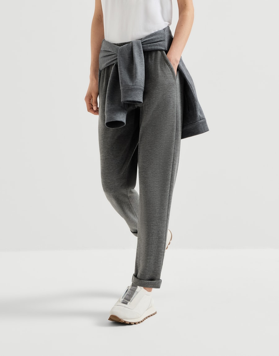 Interlock trousers Dark Grey Woman - Brunello Cucinelli