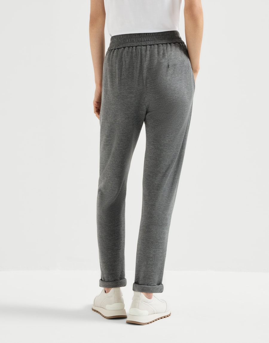 Pantalone in interlock Grigio Scuro Donna - Brunello Cucinelli