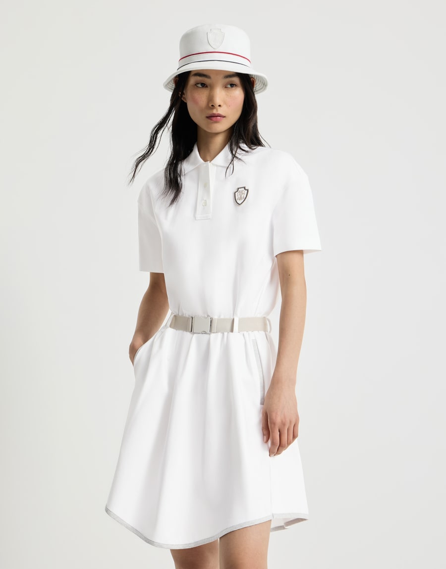 Couture interlock mini dress with logo White Woman - Brunello Cucinelli
