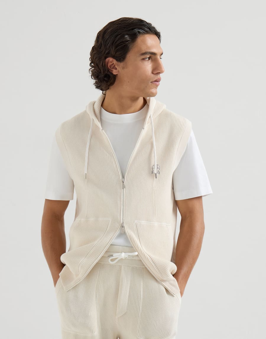 Cotton knit vest White Man - Brunello Cucinelli