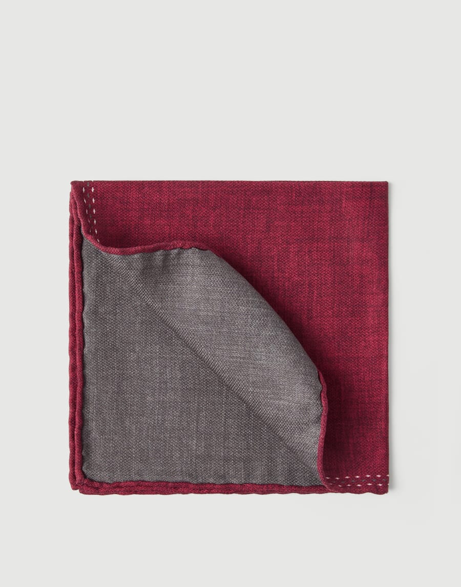 Silk pocket square Bordeaux Man - Brunello Cucinelli
