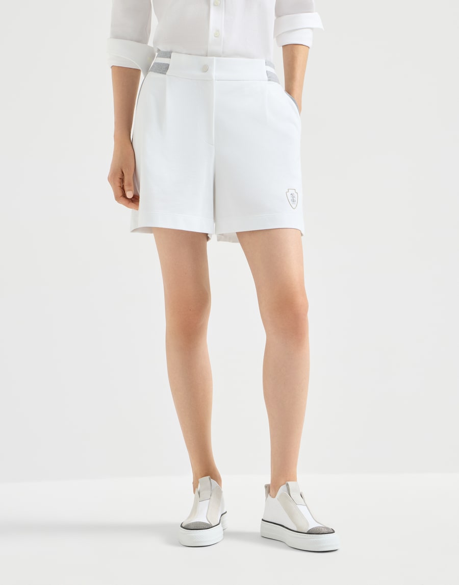 Lightweight French terry shorts White Woman - Brunello Cucinelli