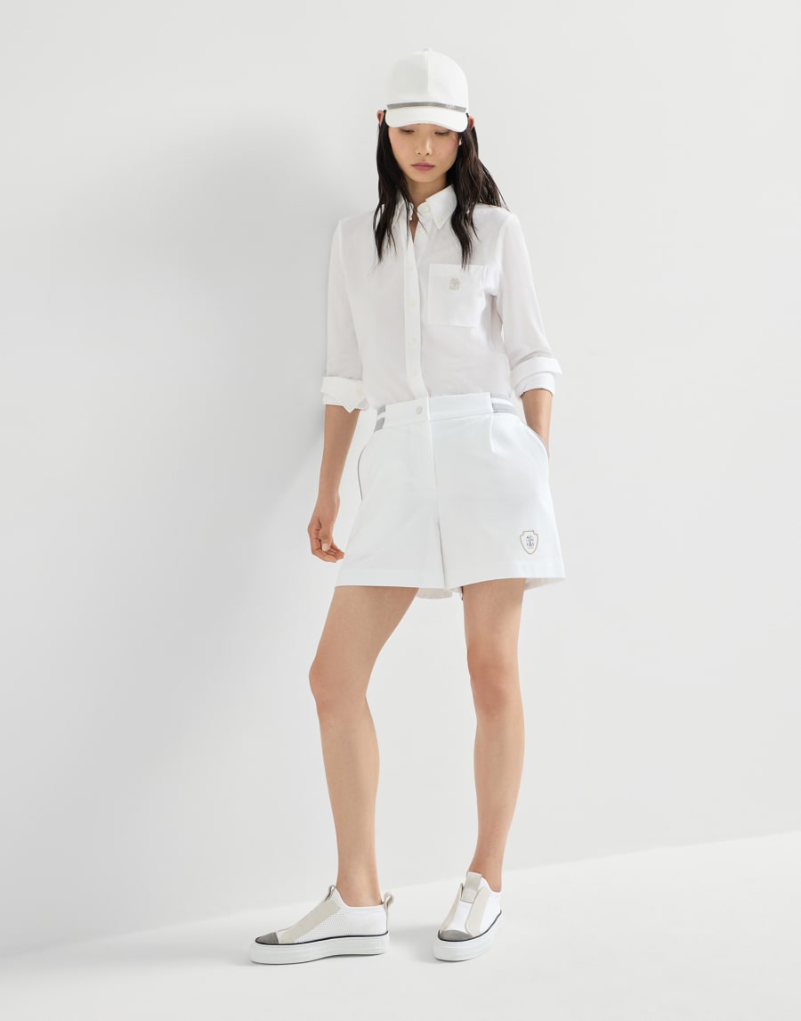 Lightweight French terry shorts White Woman - Brunello Cucinelli