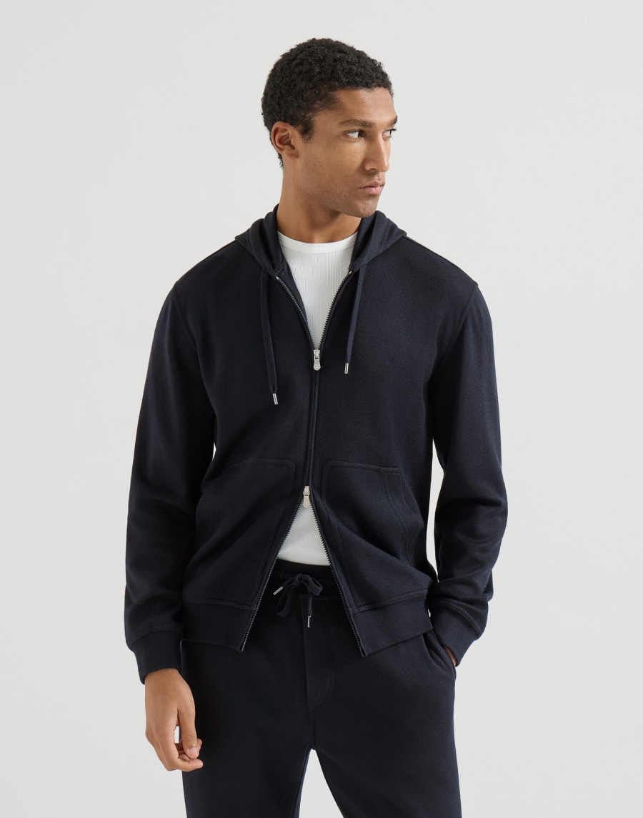 French terry sweatshirt Blue Man - Brunello Cucinelli