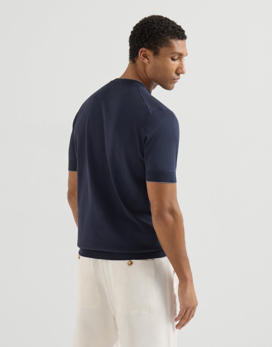 Tee-shirt en coton Bleu Marine Homme - Brunello Cucinelli