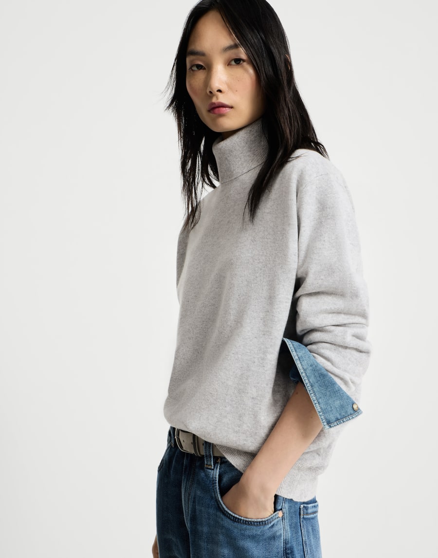 Cashmere sweater with monili Pebble Woman - Brunello Cucinelli