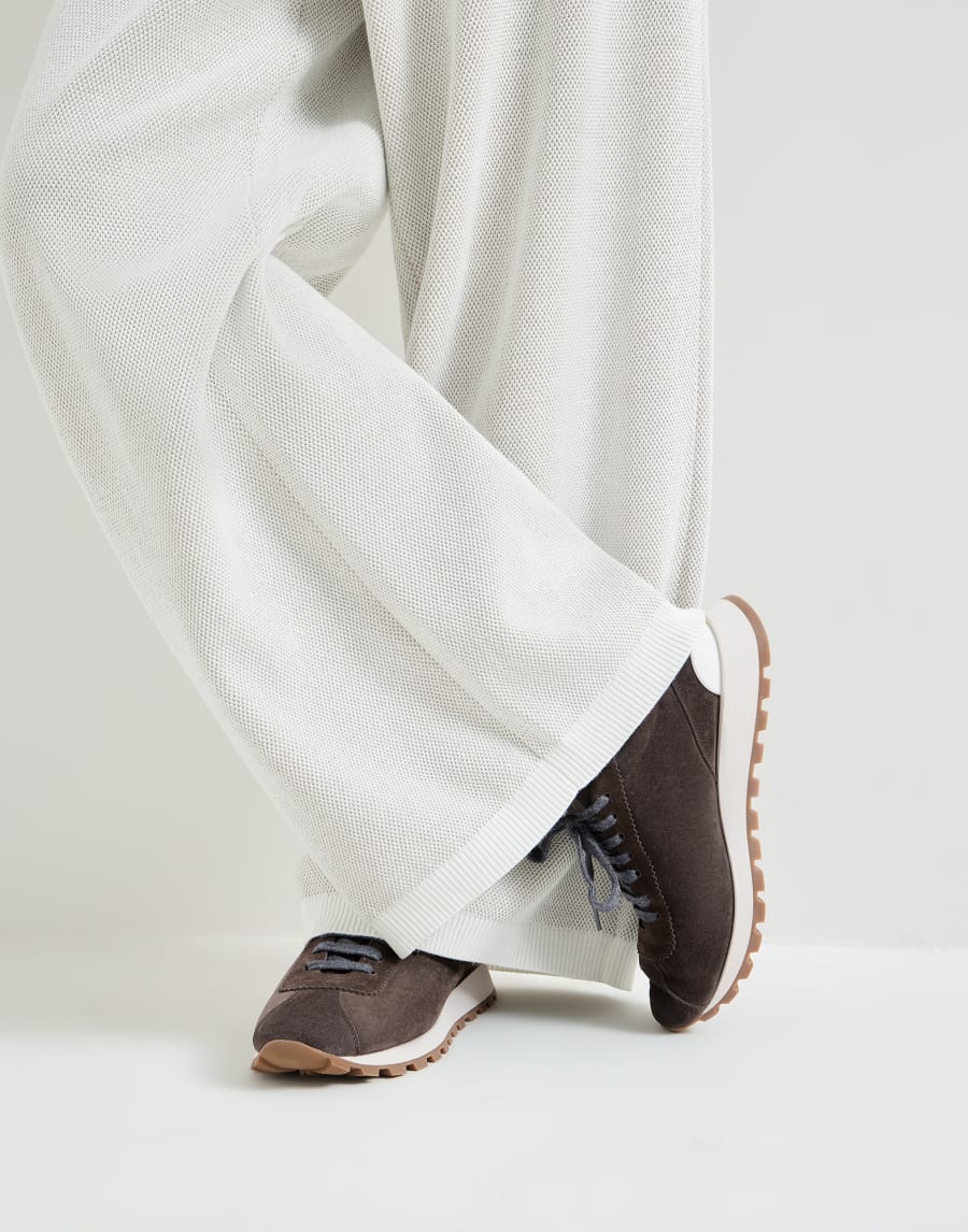 Suede runners Pine Cone Brown Woman - Brunello Cucinelli