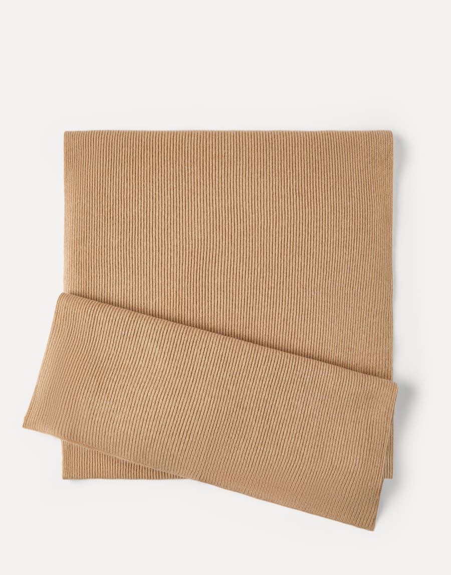 Vicuña knit scarf Beige Woman - Brunello Cucinelli