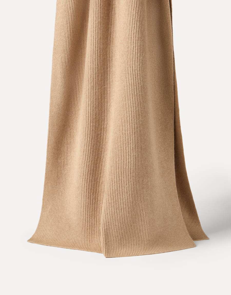 Vicuña knit scarf Beige Woman - Brunello Cucinelli