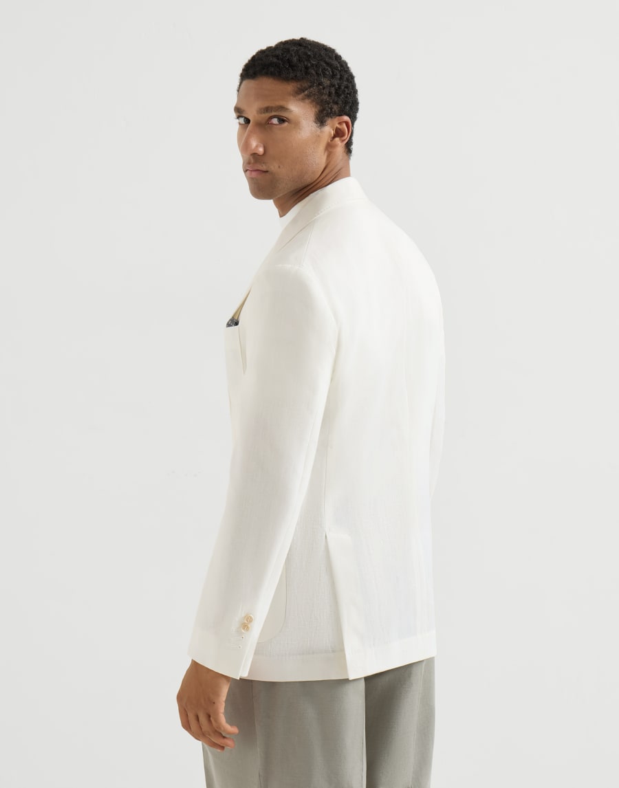 Linen deconstructed blazer Panama Man - Brunello Cucinelli