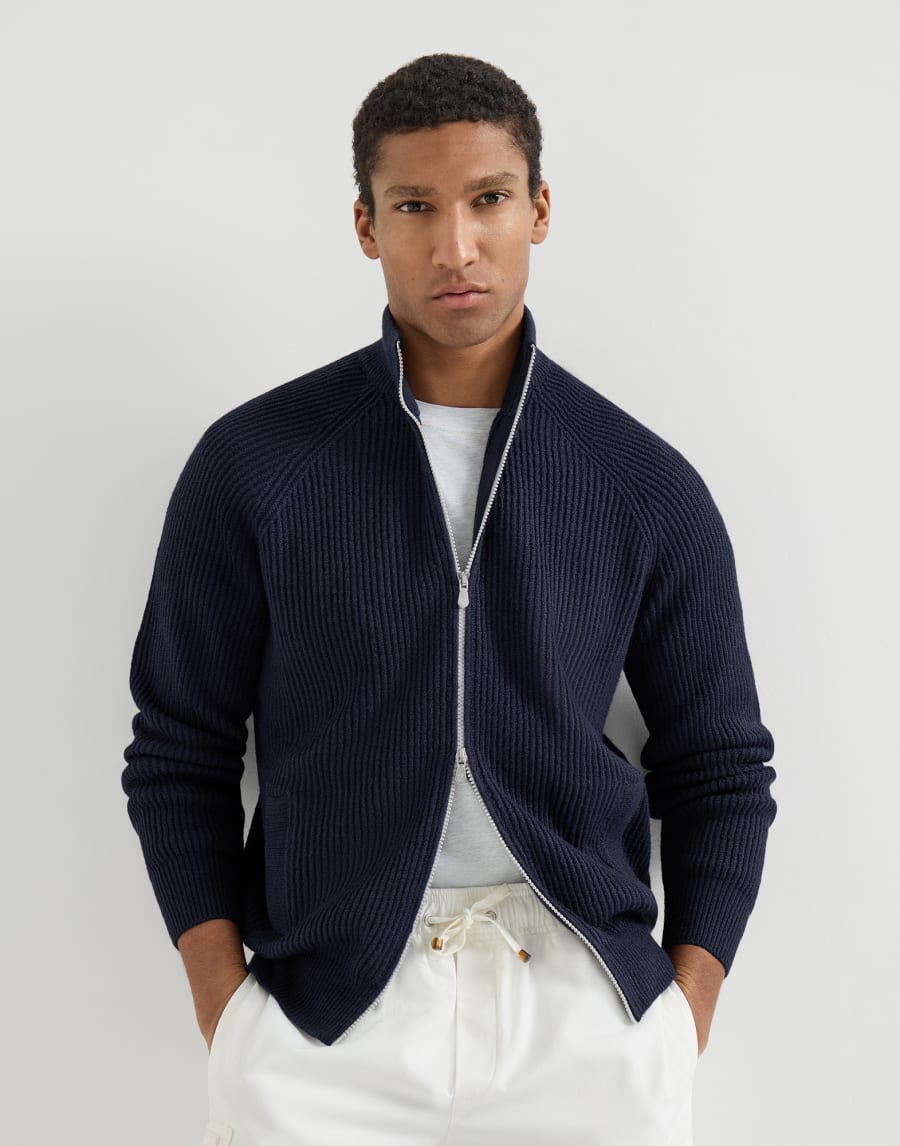 マルフィレコットン カーディガン ブルー メンズ - Brunello Cucinelli