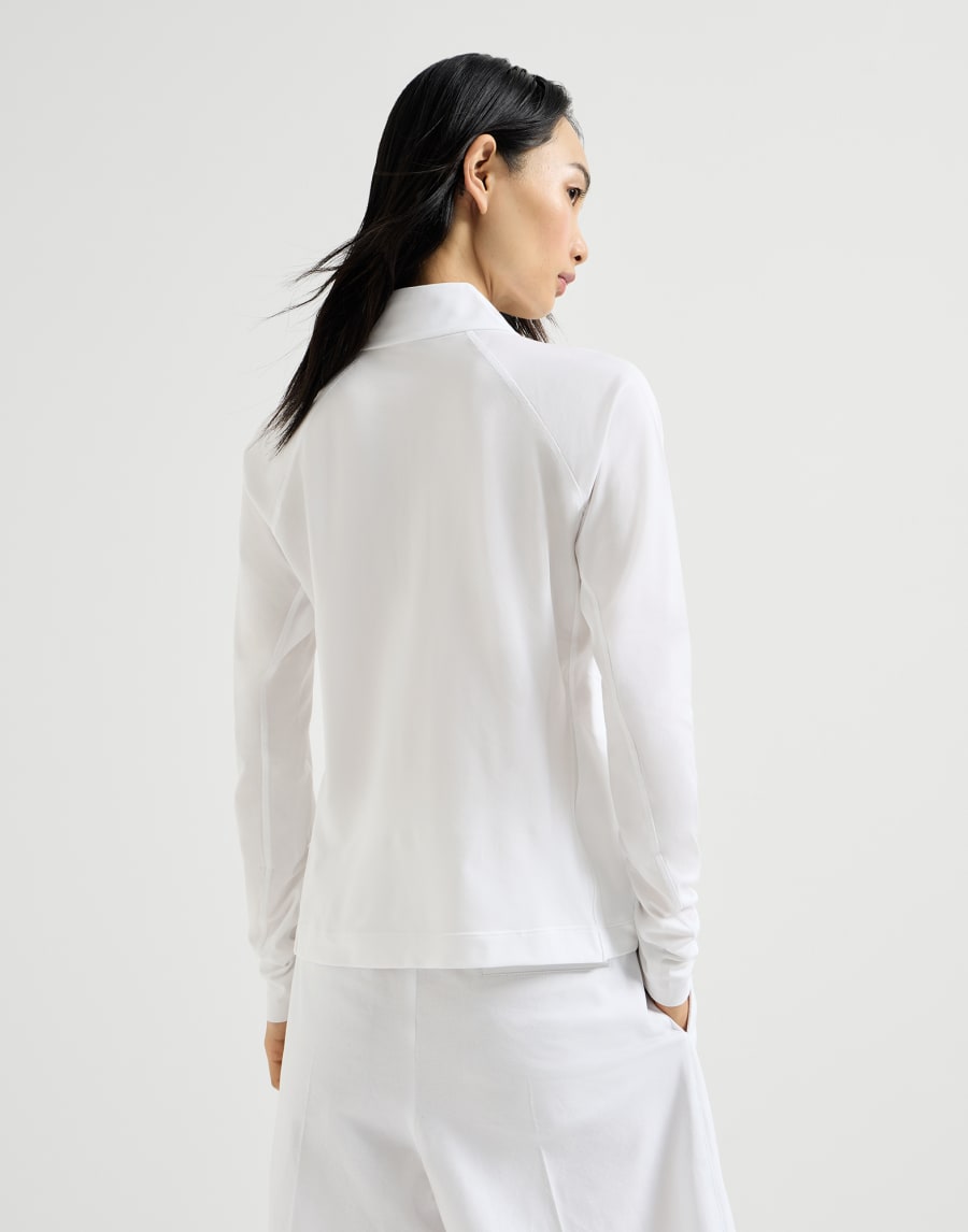 Pique Sweatshirt with logo White Woman - Brunello Cucinelli
