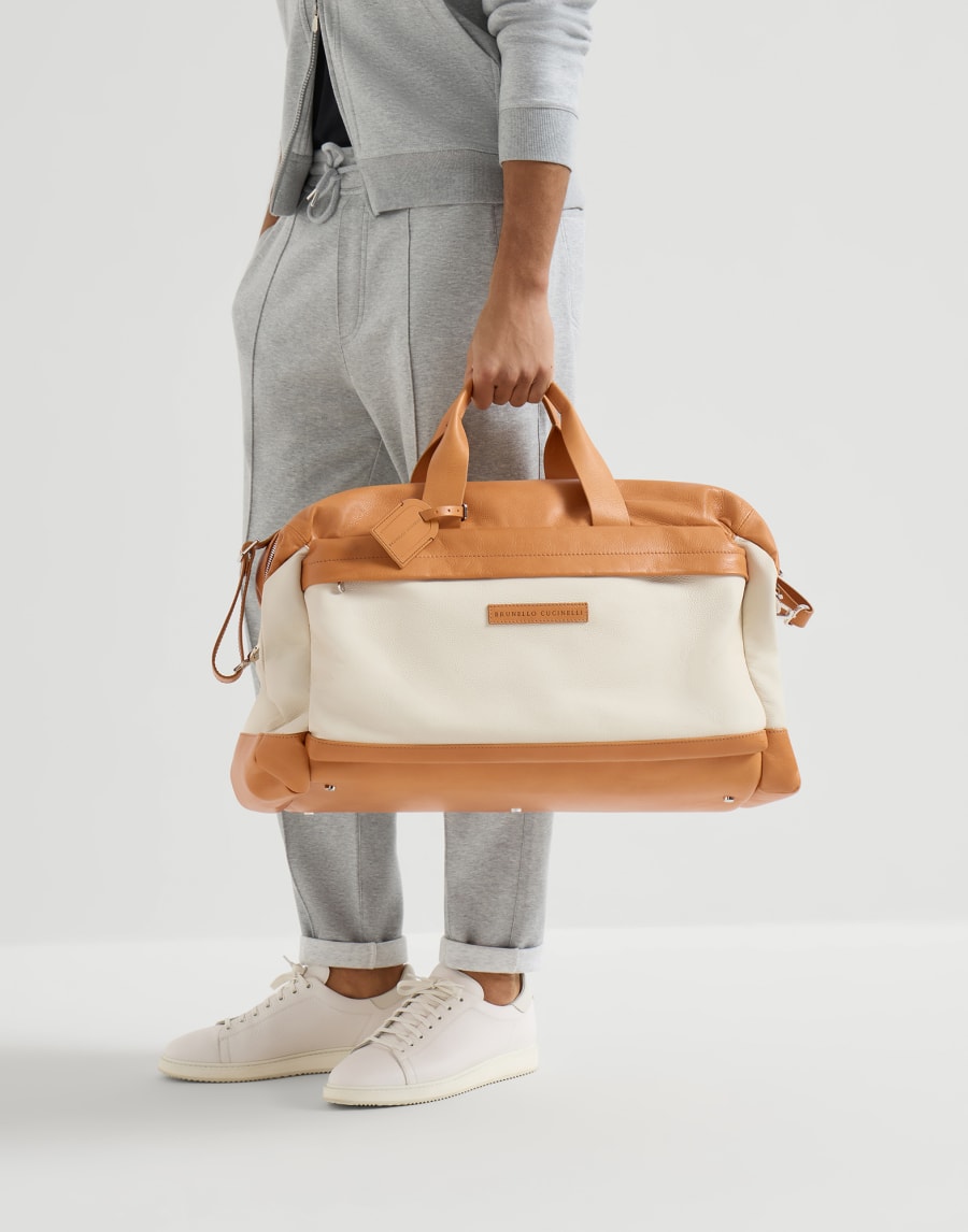 粒面小牛皮运动包 自然色 男款 - Brunello Cucinelli