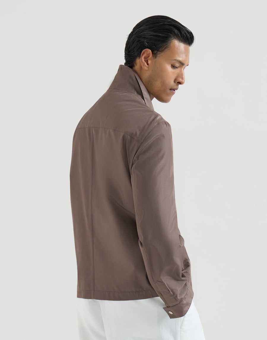 Silk outerwear jacket Hazelnut Man - Brunello Cucinelli