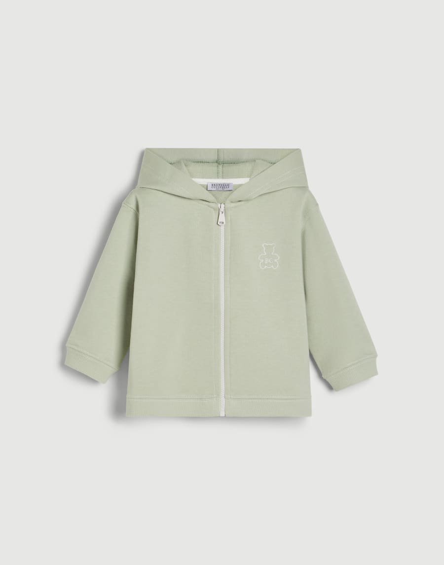 Толстовка Baby Bernie, капюшон и молния Мята Малыши - Brunello Cucinelli