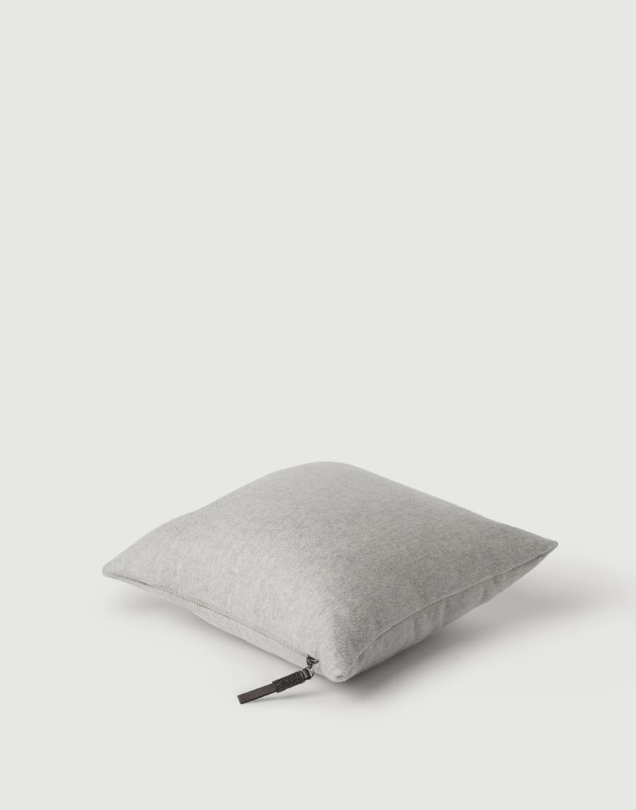 Cashmere beaver cushion Light Grey Lifestyle - Brunello Cucinelli