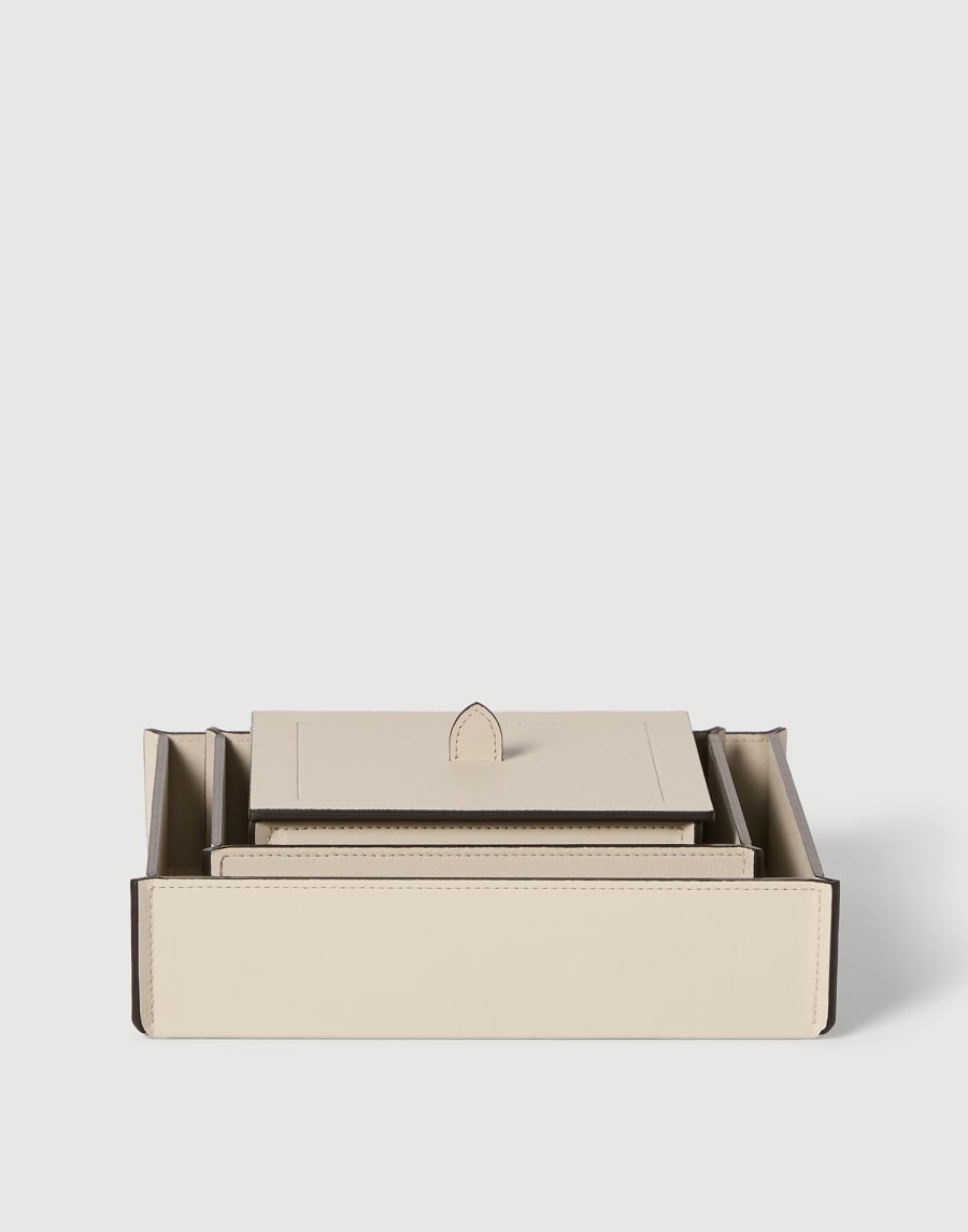 Trio of organizer boxes with lids Ivory Lifestyle - Brunello Cucinelli