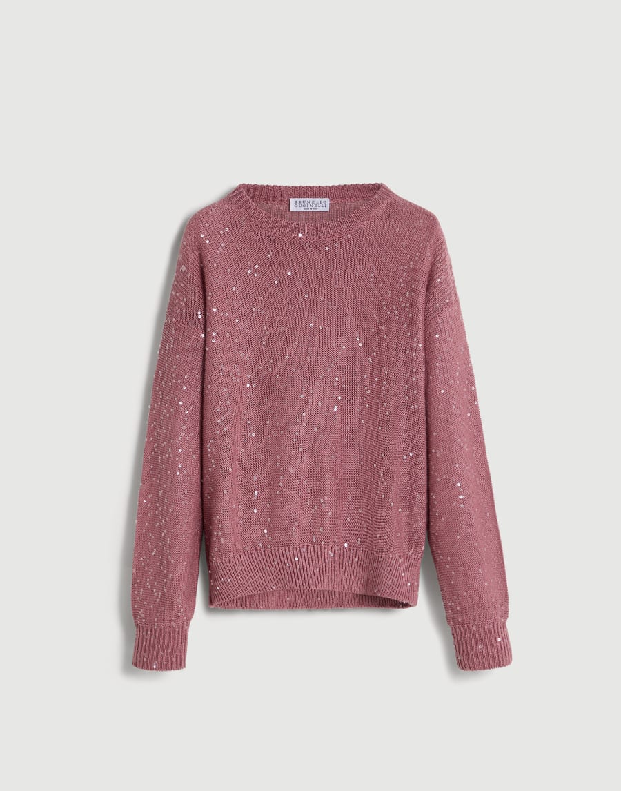 Linen and silk sweater Pink Girls - Brunello Cucinelli