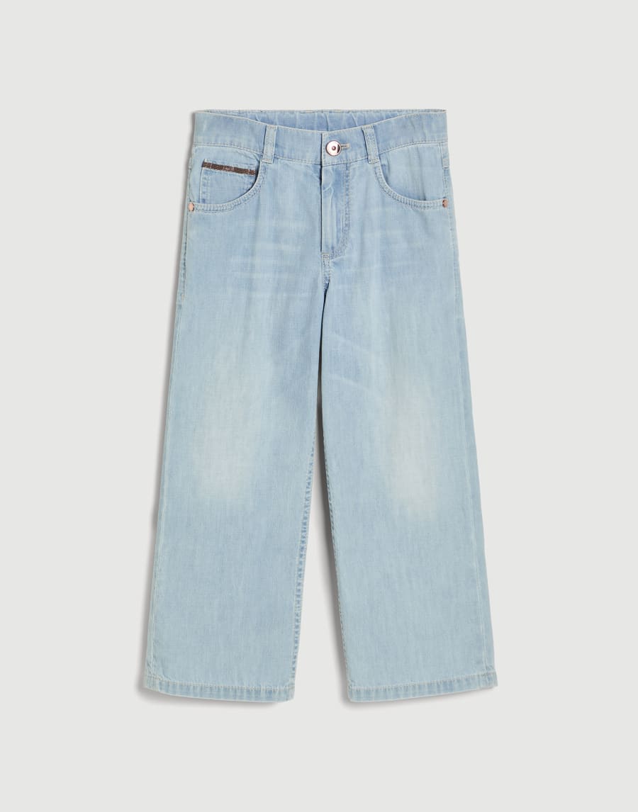 Five-Pocket-Hose Ausgebleichter Denim Mädchen - Brunello Cucinelli