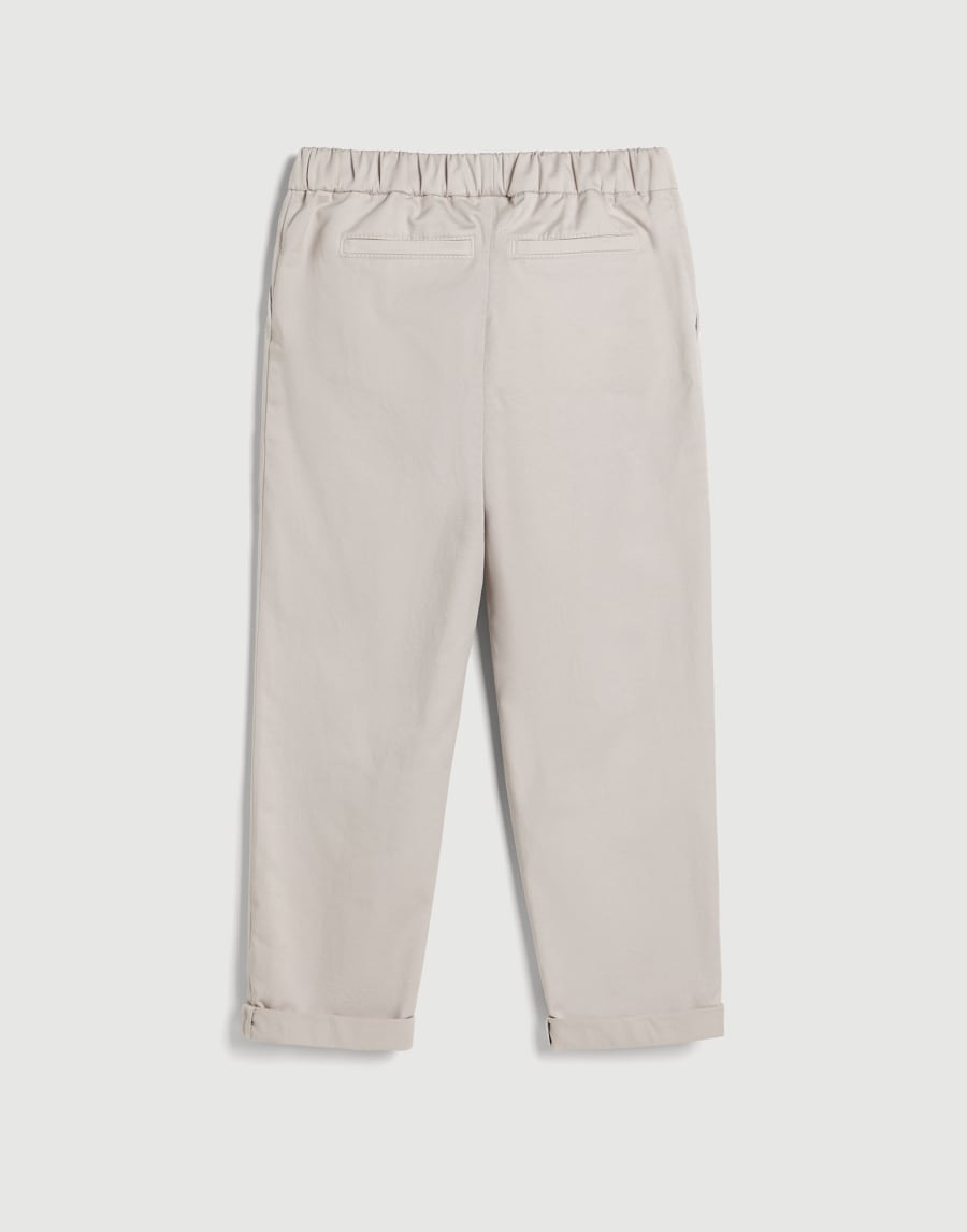 Gabardine garment dyed trousers Light Grey Boys - Brunello Cucinelli
