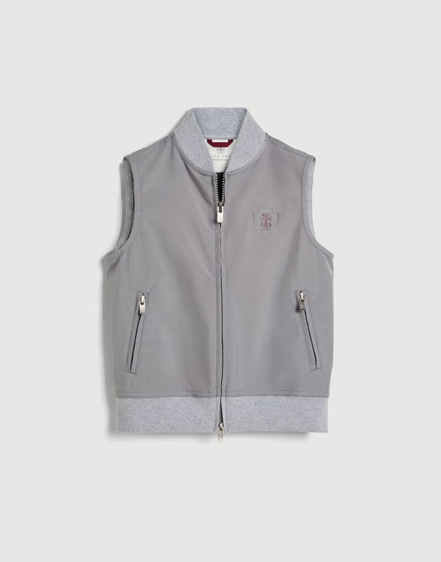 Nylon vest with logo Grey Boys - Brunello Cucinelli