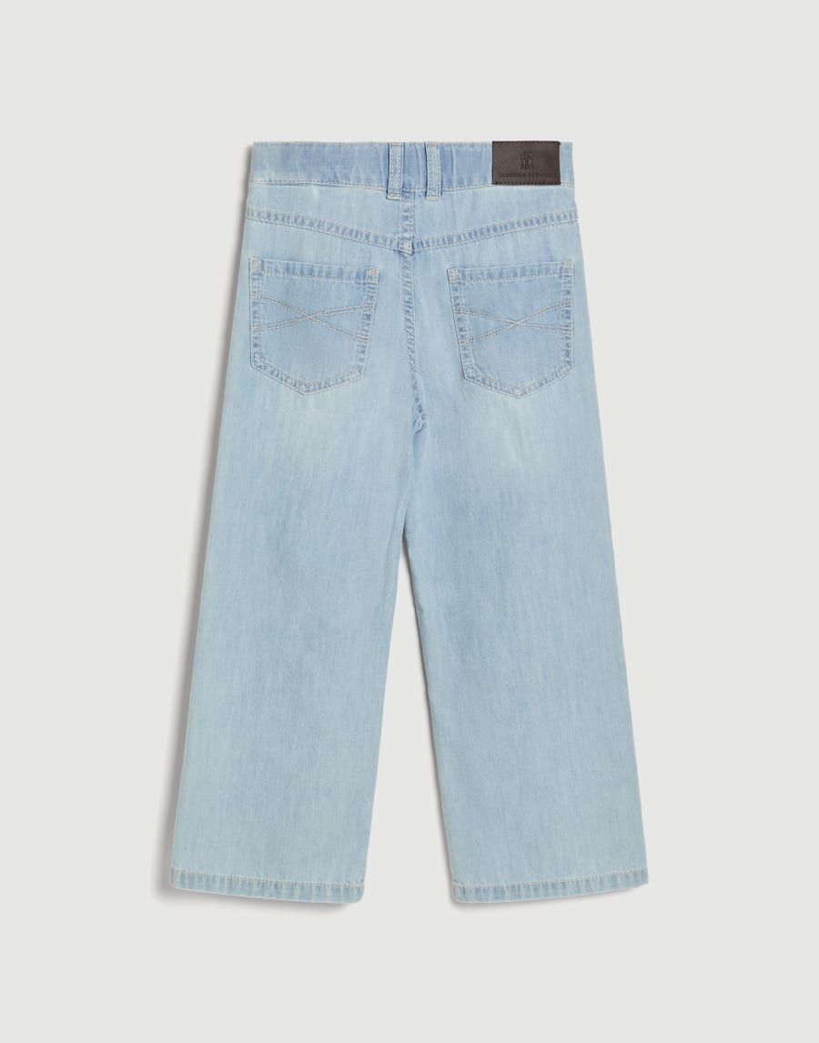 Five-Pocket-Hose Ausgebleichter Denim Mädchen - Brunello Cucinelli
