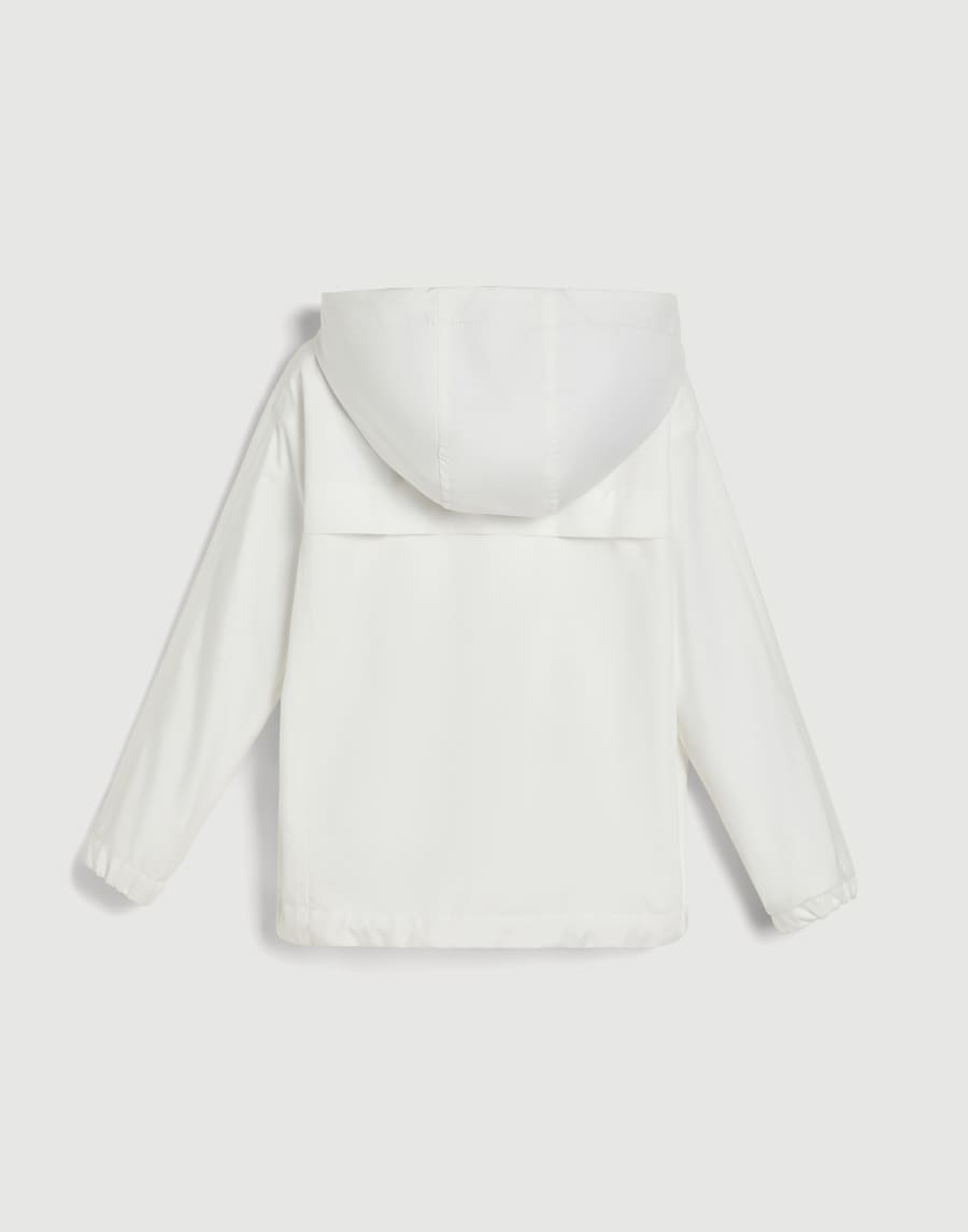 Nylon hooded outerwear jacket with logo White Girls - Brunello Cucinelli