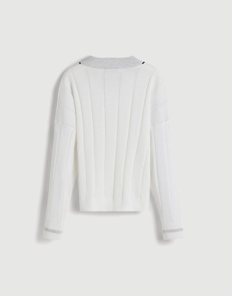 Cotton sweater with monili White Girls - Brunello Cucinelli