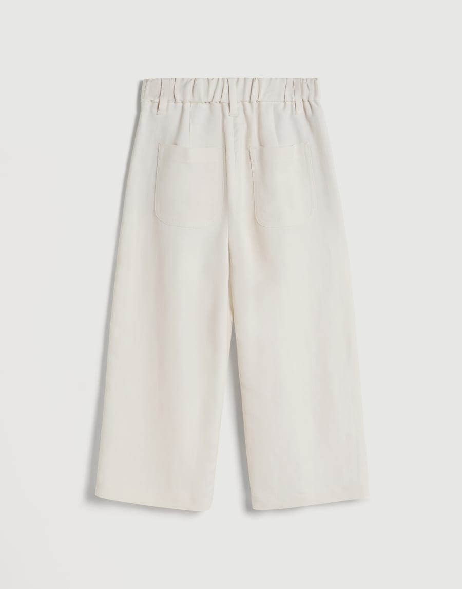 Pantalón A-Line Pleated con Monile Panamá Niña - Brunello Cucinelli