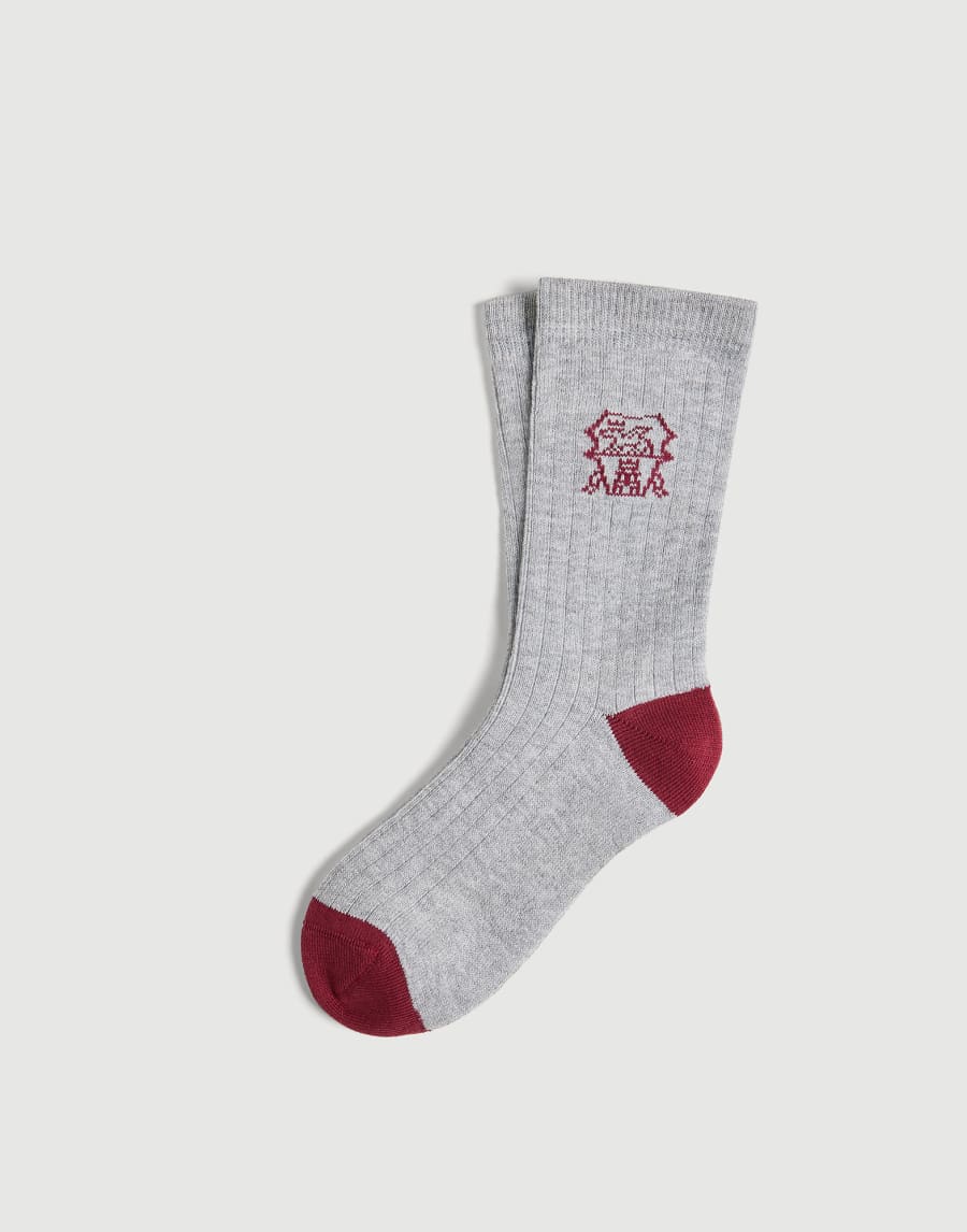 Rib knit socks with inlay Strawberry Boys - Brunello Cucinelli