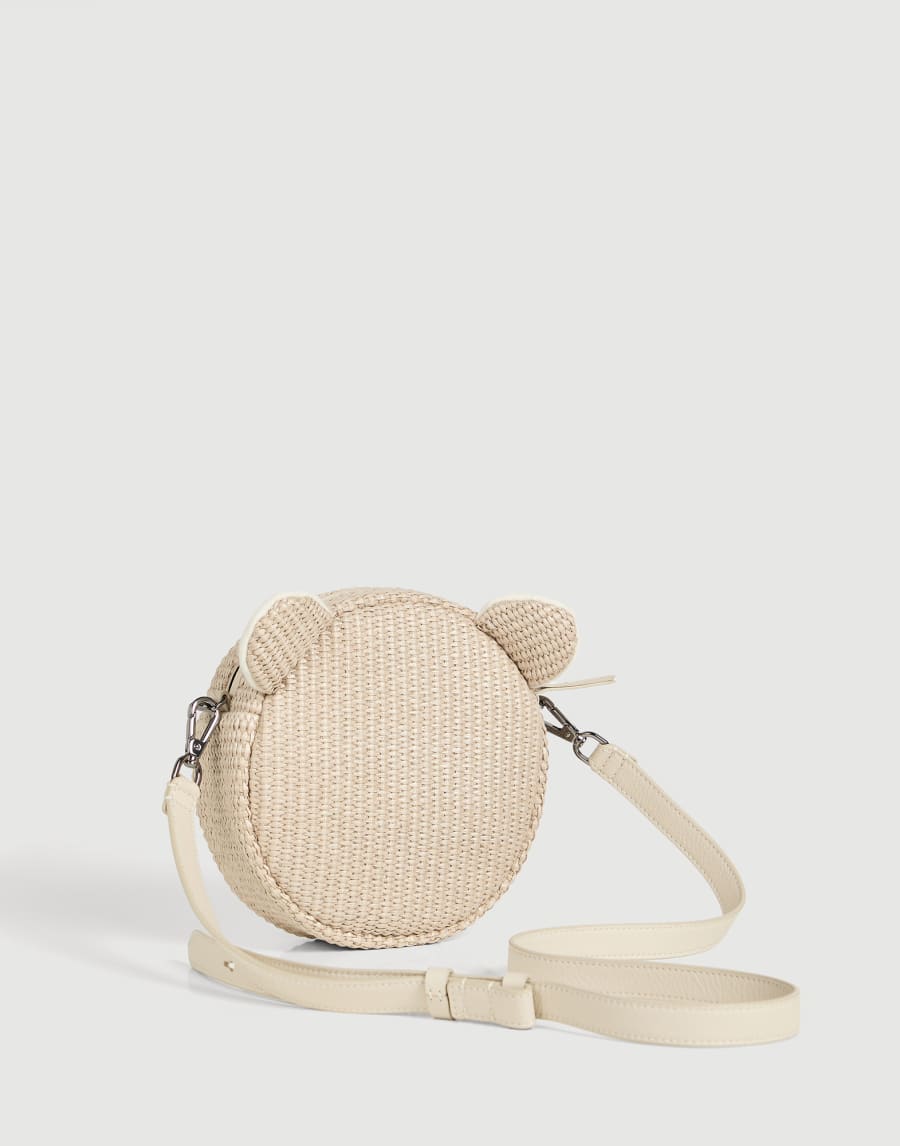 Techno raffia bear bag Beige Girls - Brunello Cucinelli