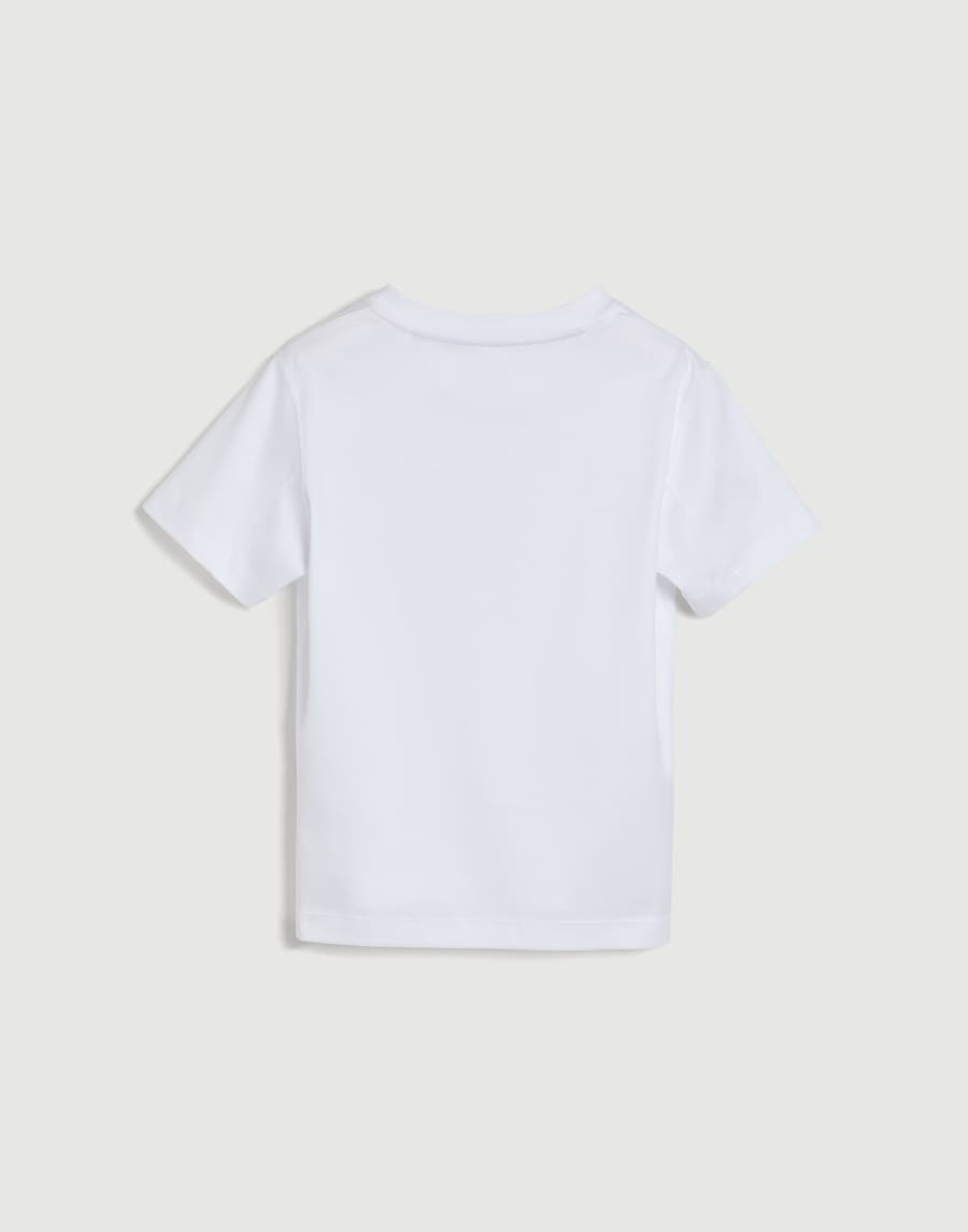 Cotton jersey T-shirt with print White Boys - Brunello Cucinelli