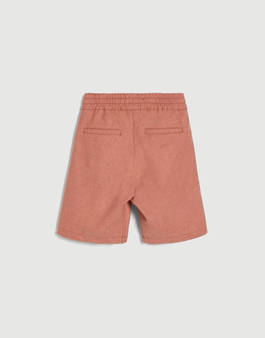 Mouliné canvas Bermuda shorts Apricot Boys - Brunello Cucinelli