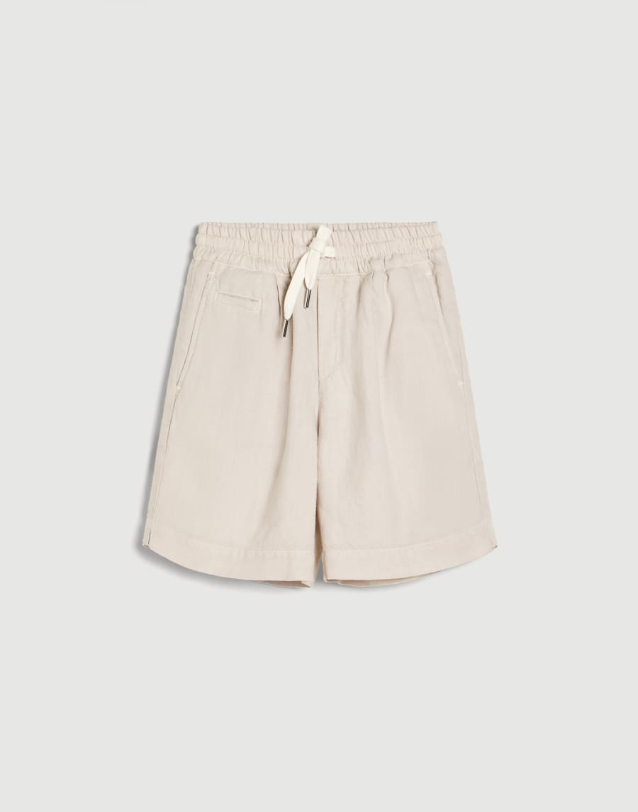 Bermuda shorts with drawstring and pleats Oat Boys - Brunello Cucinelli
