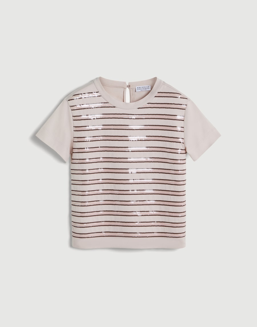 Футболка Dazzling Stripes Бежевый Девочки - Brunello Cucinelli