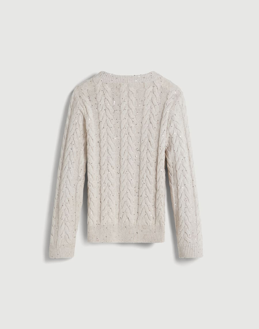 Dazzling double cable sweater Oat Girls - Brunello Cucinelli