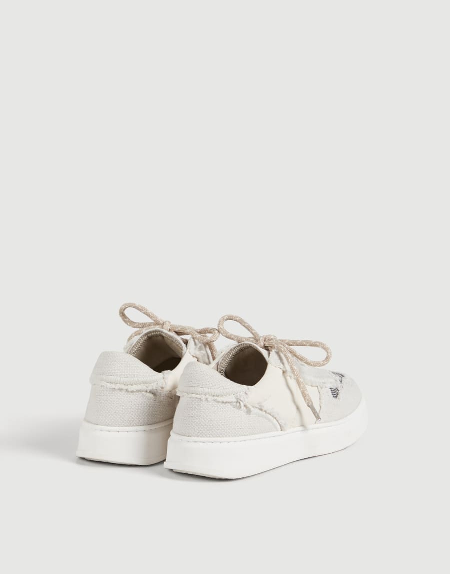 Sneakers en canvas Beige Clair Fille - Brunello Cucinelli