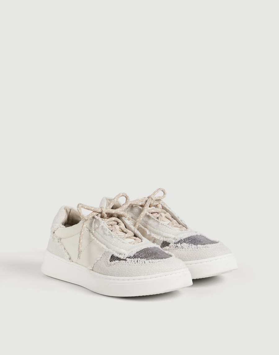 Sneakers en canvas Beige Clair Fille - Brunello Cucinelli